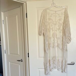 Adiva Cream Lace Cardigan